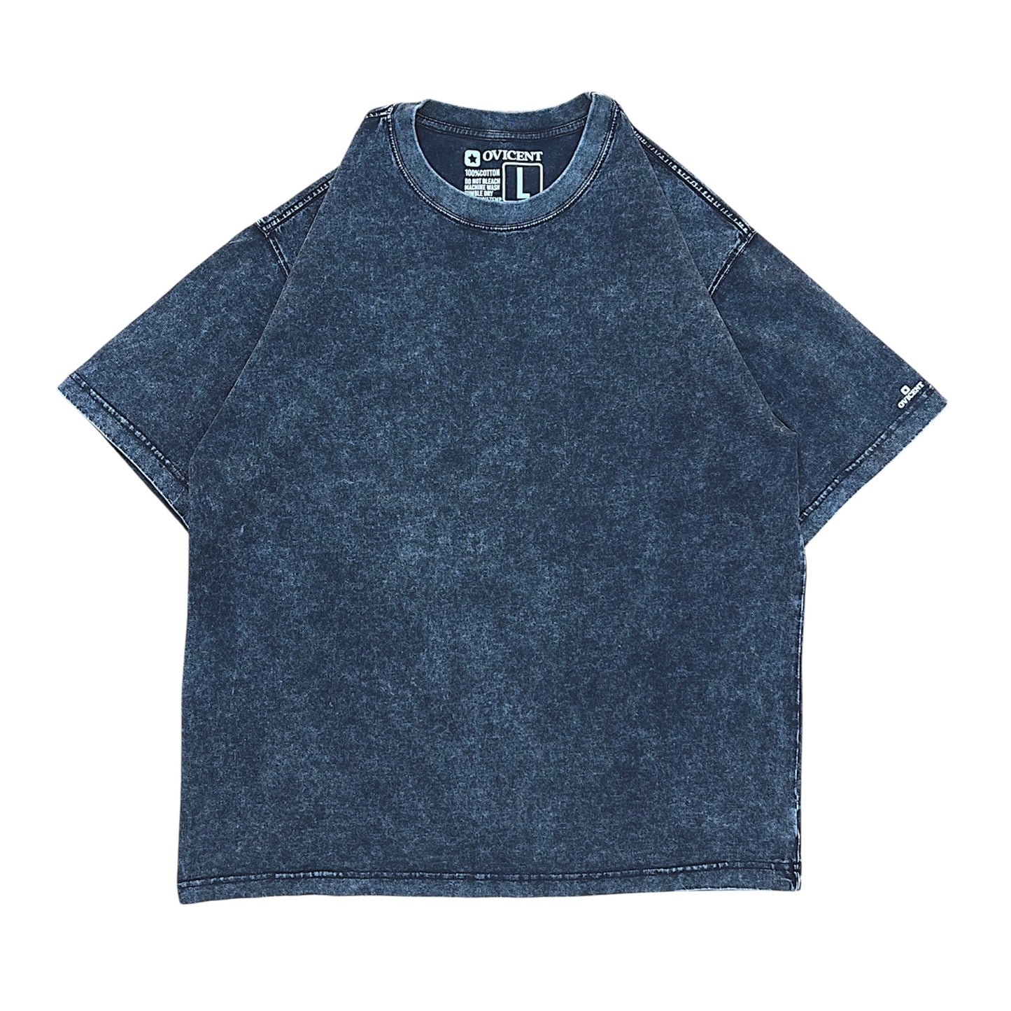 No. 1, Star Relic, Oversized Big T-Shirt, Shoulder Drop Short-Sleeve, Vintage Style, 100% Cotton, Black